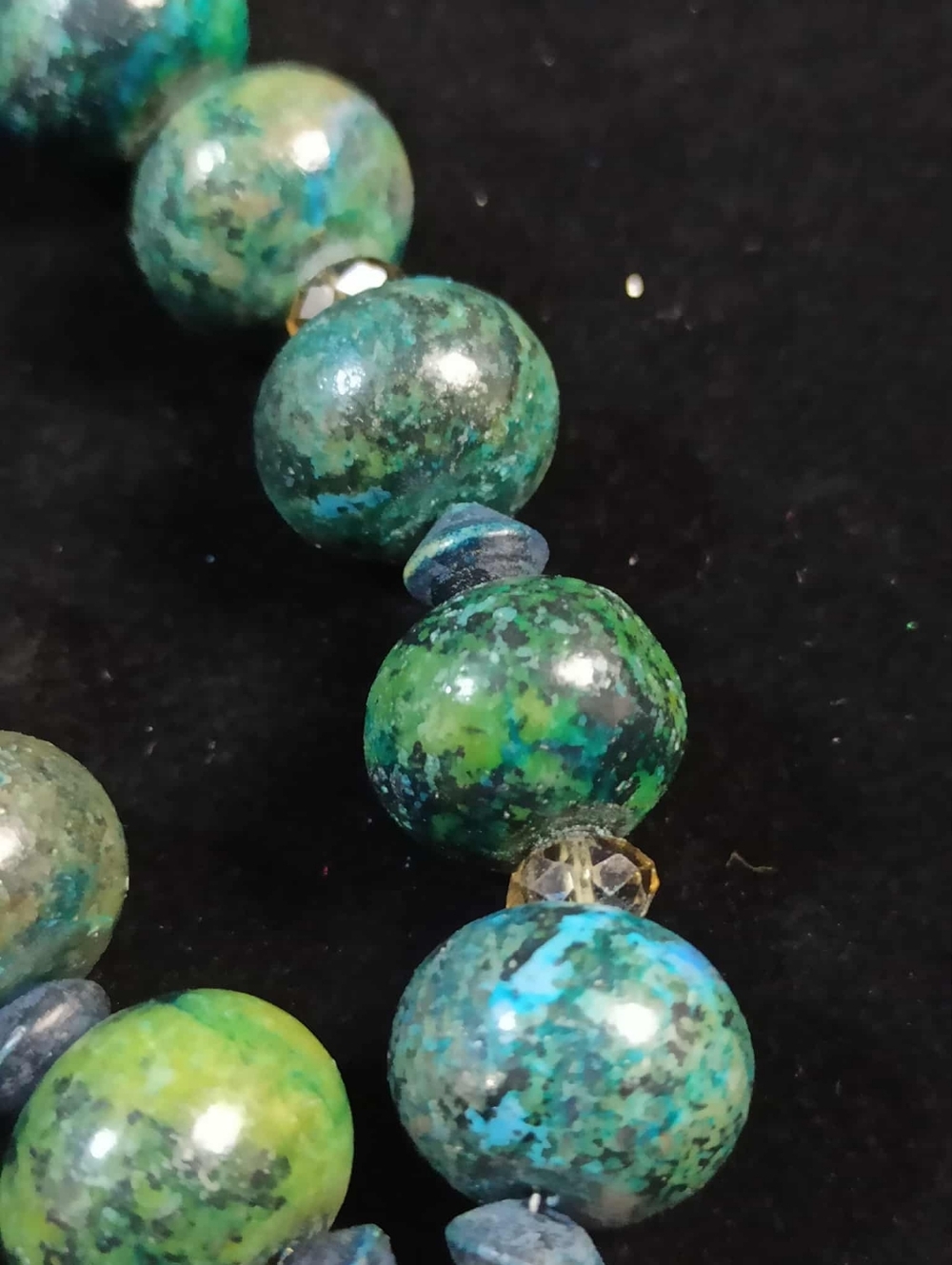 Vintage Style Israeli Eilat Stone Beaded Necklace Artisan Pendant Statement - Picture 8 of 15